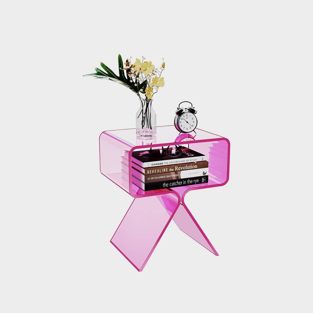 میز کناری میز پاتختی اکریلیک سولار دم با طراحی مدرن صفحه نمایش دکور خانه شفاف - تصویر 4