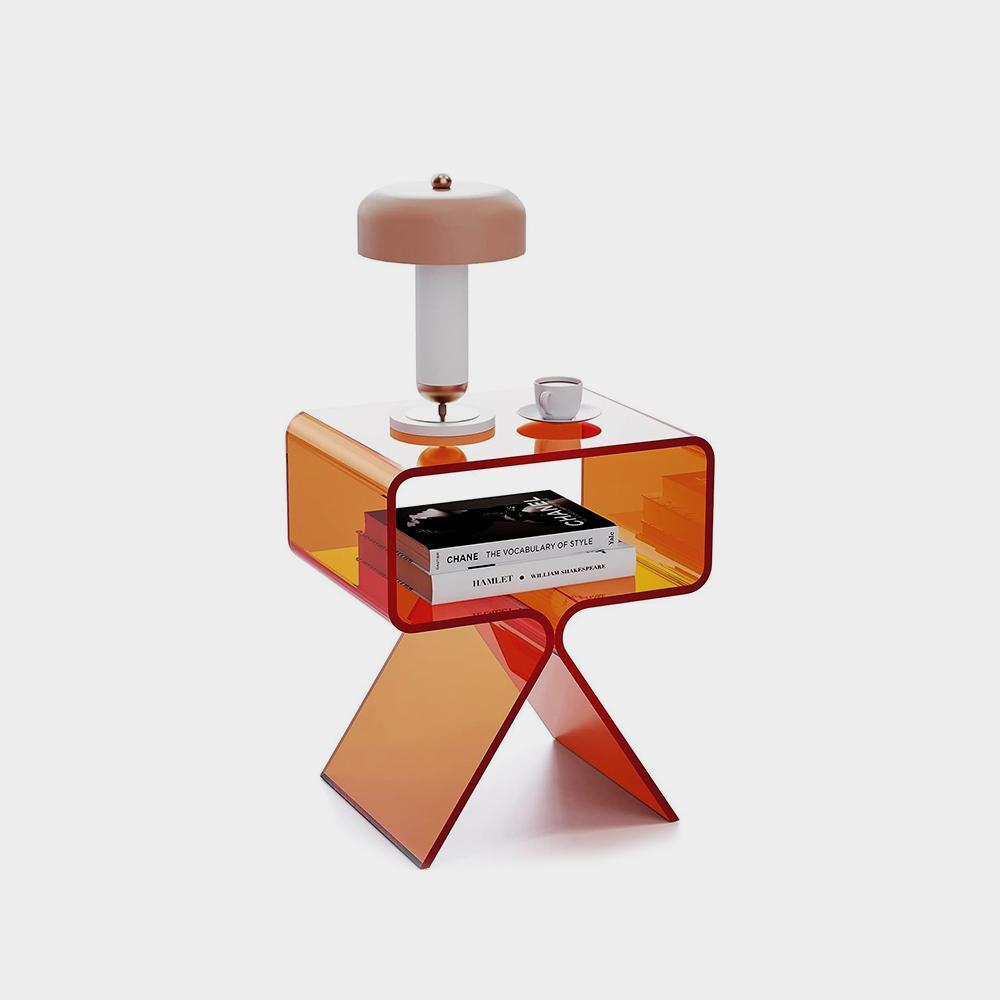 میز کناری میز پاتختی اکریلیک سولار دم با طراحی مدرن صفحه نمایش دکور خانه شفاف